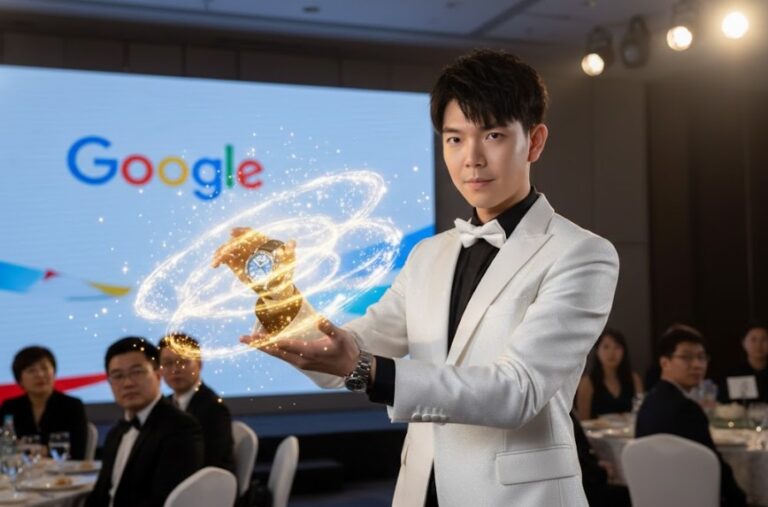 Johnny Wu performing at a Google corporate event