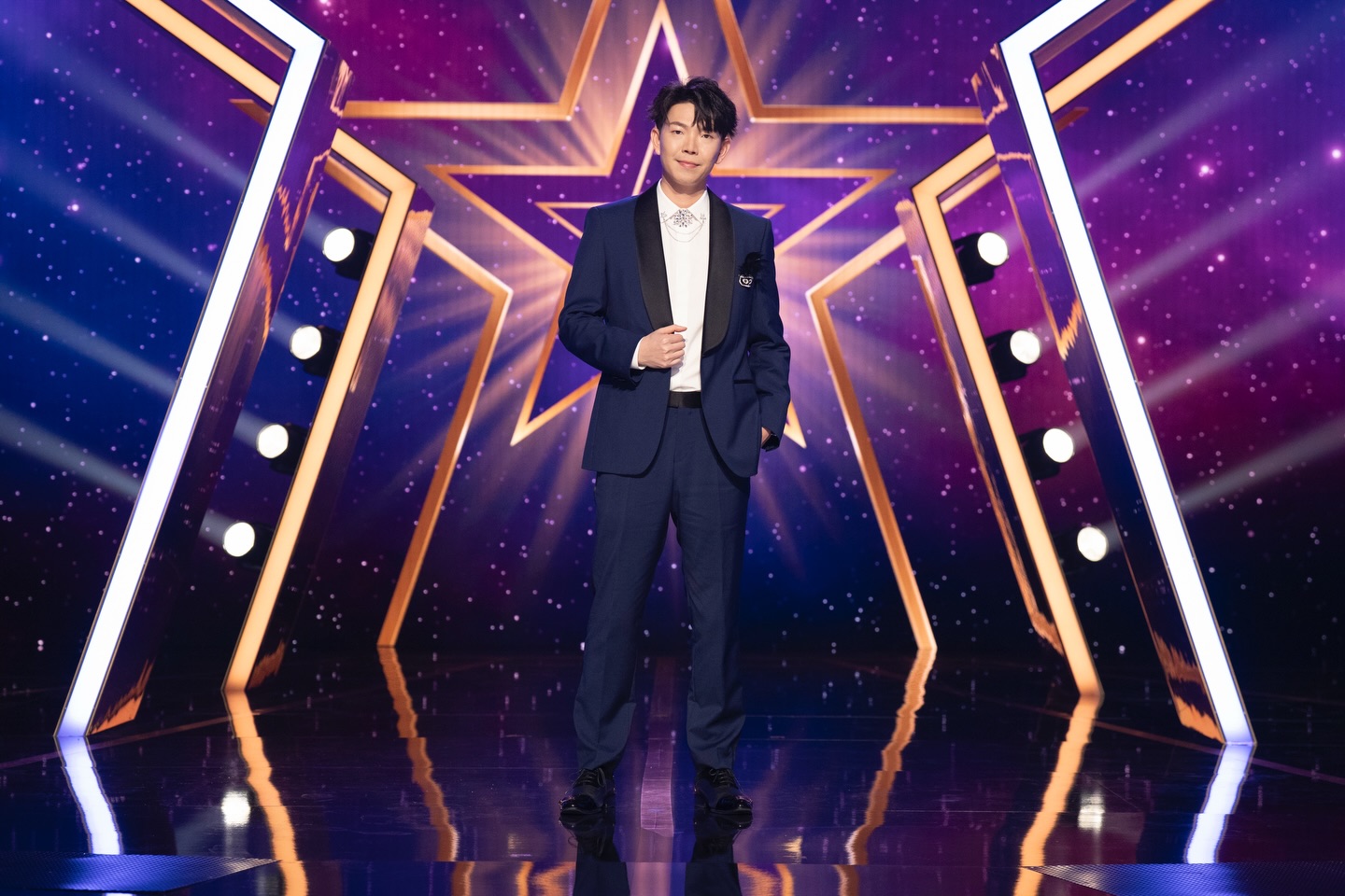 Johnny Wu on the Netflix Star Search stage