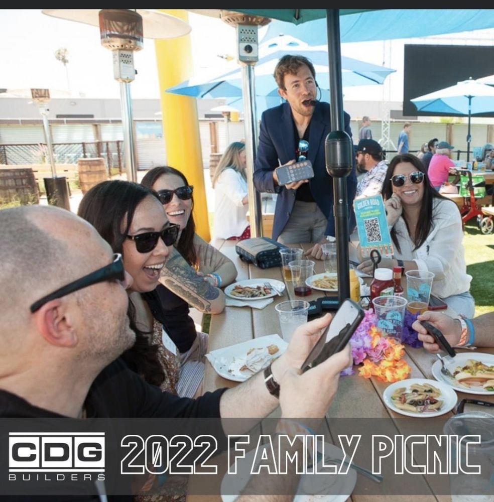 Dylan George performing at the CDG Builders family picnic