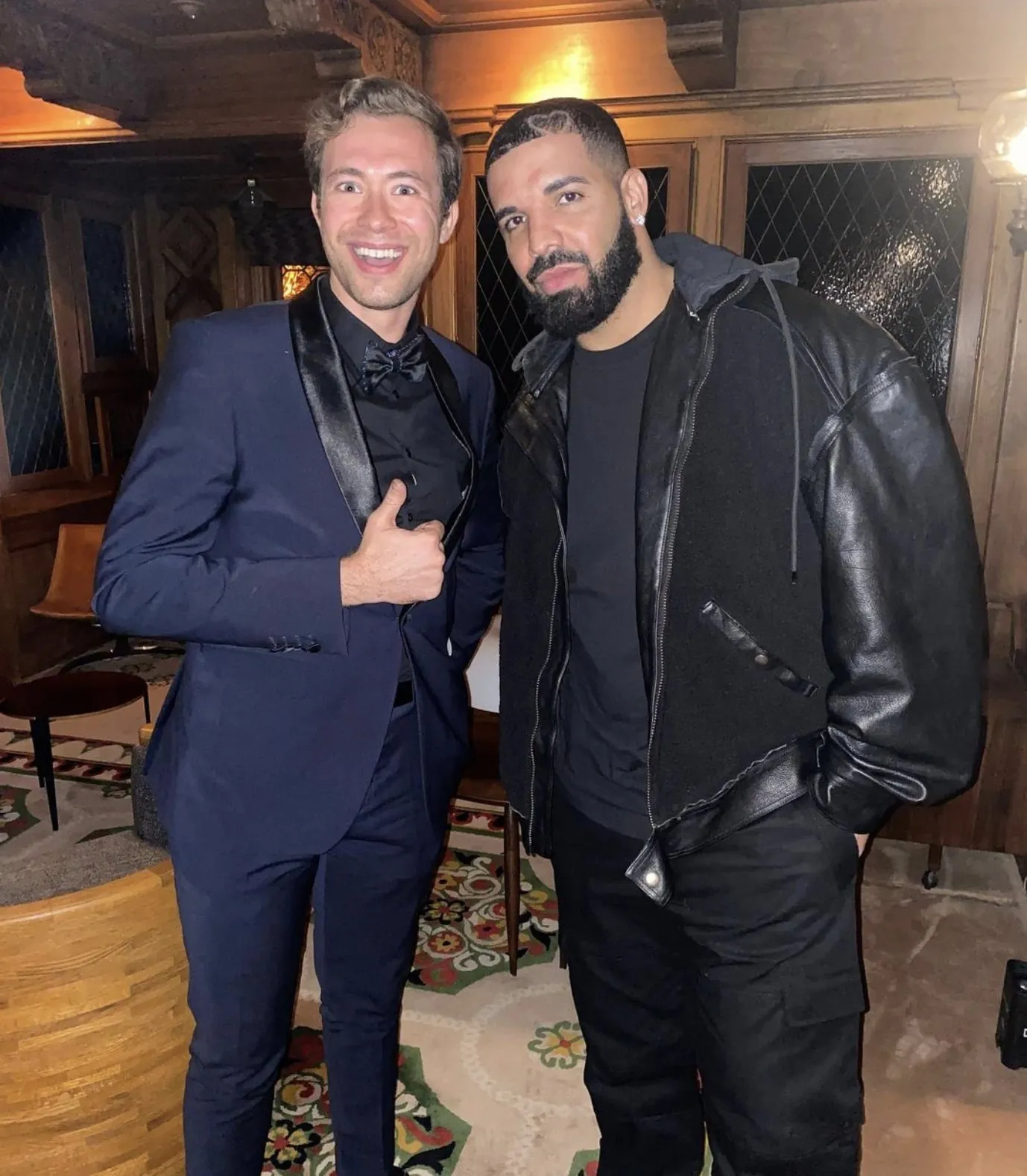 Dylan George with Drake at a private party