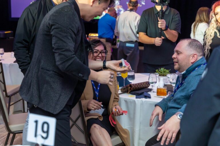 Johnny Wu performing close up magic for guests
