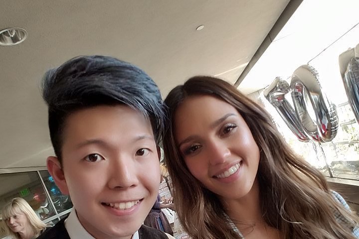 Johnny Wu with a celebrity guest after a private event