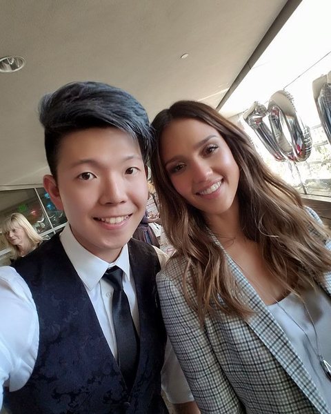 Johnny Wu with Jessica Alba