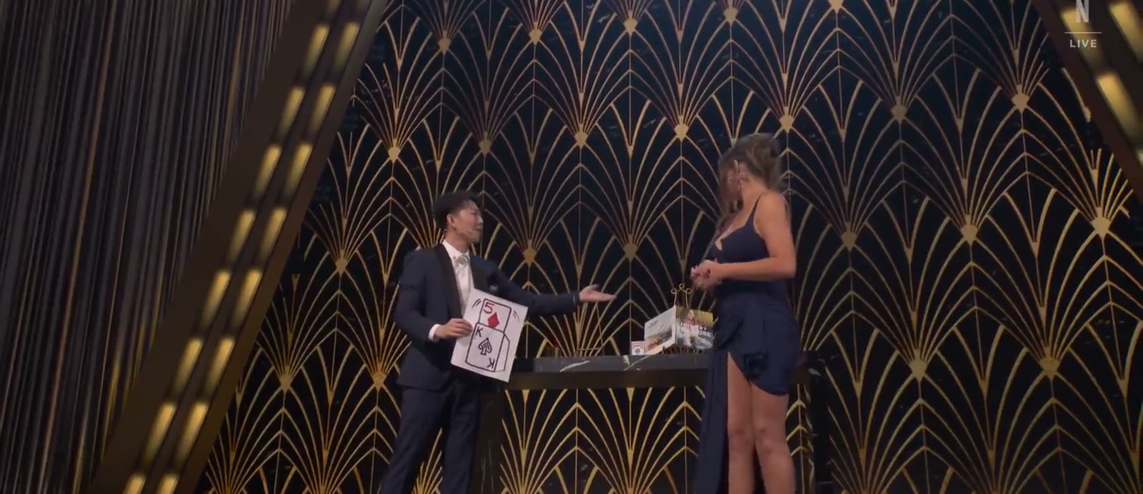 Johnny Wu live on the Netflix Star Search stage